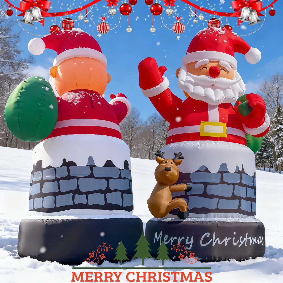 Led Outdoor Inflatable Santa Christmas Decoration Centerpiece