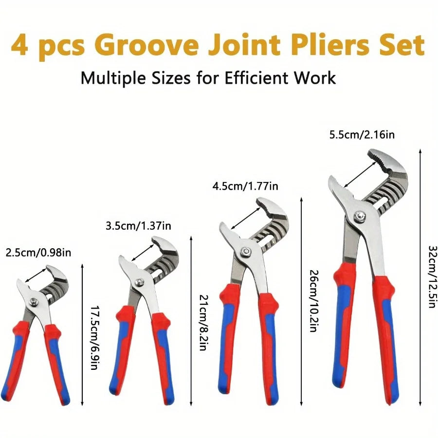 Professional Adjustable Tongue And Groove Pliers Set For Plumbing