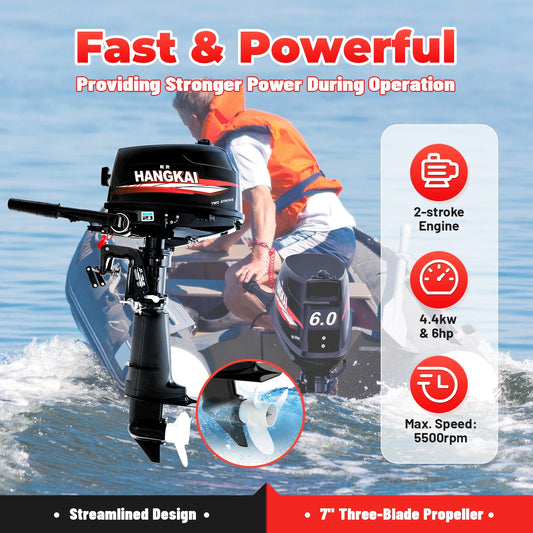 Bymaocar 6HP 2 Stroke Water Cooled Outboard Engine