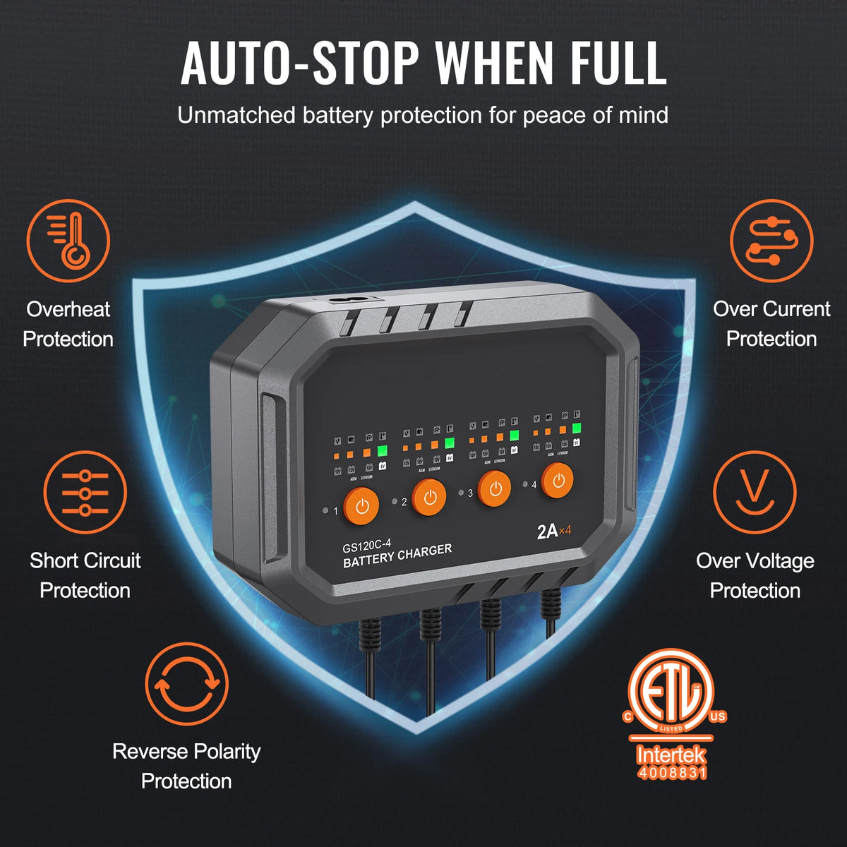 SucceBuy Automatic Battery Charger Maintainer With Desulfator Function