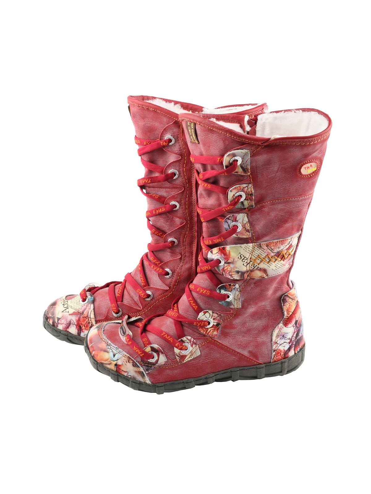 TMA EYES Women Mid Calf Casual Side Zipper Snow Boots
