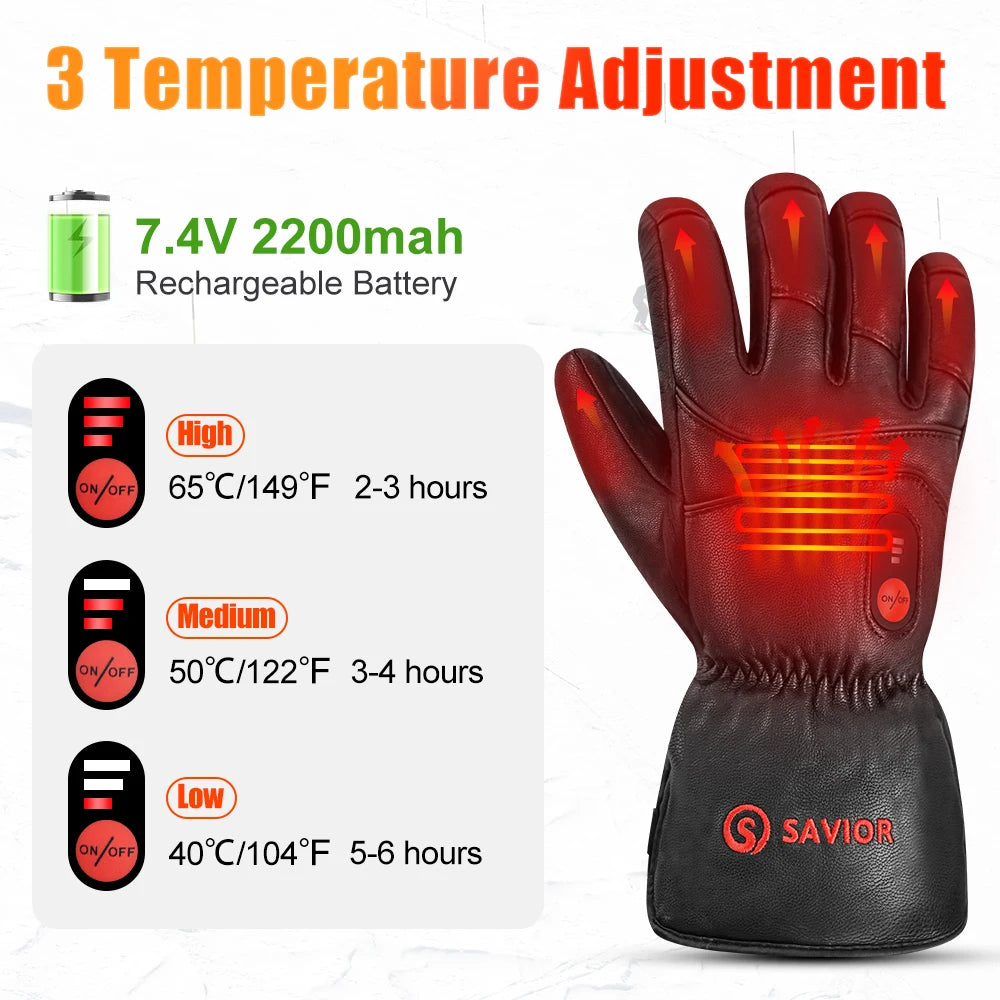 Savior Heat Electric Gloves Winter Outdoor Waterproof Rechargeable Warm