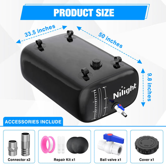 RV Tanks Car Travel 330L Water Storage Bladder RV Potable Water Bladder Tank Camping Hand Wash Holding Tank For Camper Boat