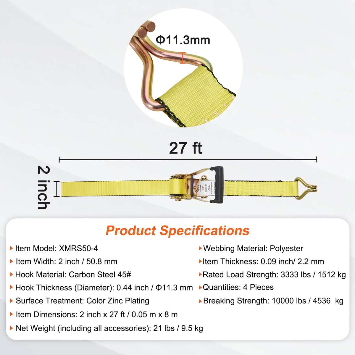 SucceBuy Ratchet Tie Down Straps For Secure Cargo Transport