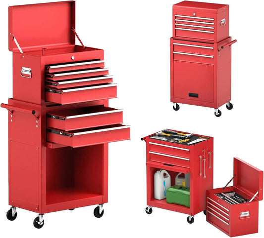 Heavy Duty Rolling Tool Chest With Steel Drawers Garage Workshop