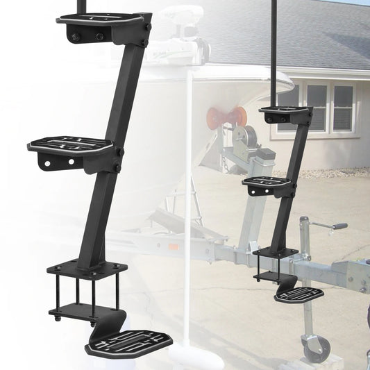 Heavy Duty Steel Boat Trailer Step with Handrail 500 lbs