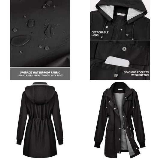Womens Waterproof Rain Jacket With Hood Lightweight Windbreaker