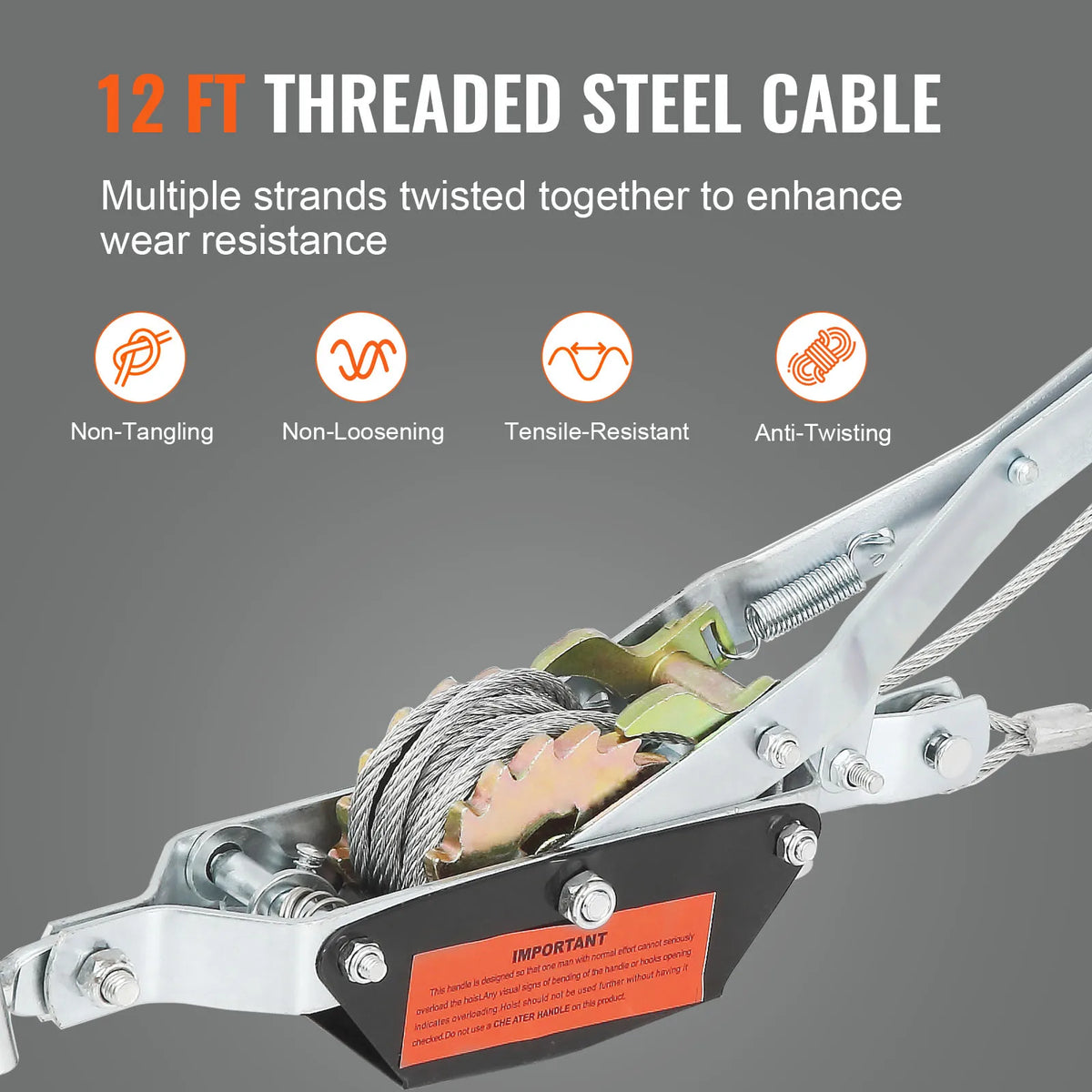 SucceBuy 5T Come Along Ratchet Cable Puller