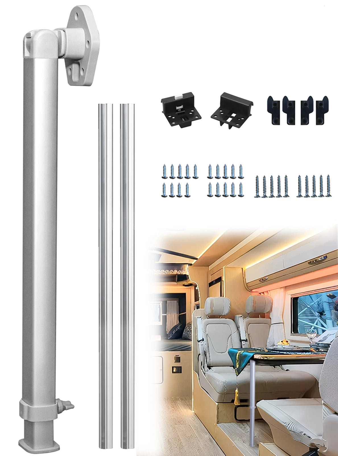 54CM-93cm Camper Folding Telescopic Table Legs with Two 50cm Crossbars, Adjustable Table Legs Telescoping Legs RV Table Legs