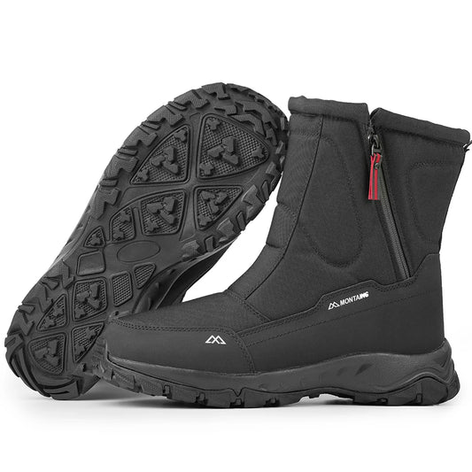 Manlegu Men's Waterproof Winter Snow Boots Warm Fur-Lined