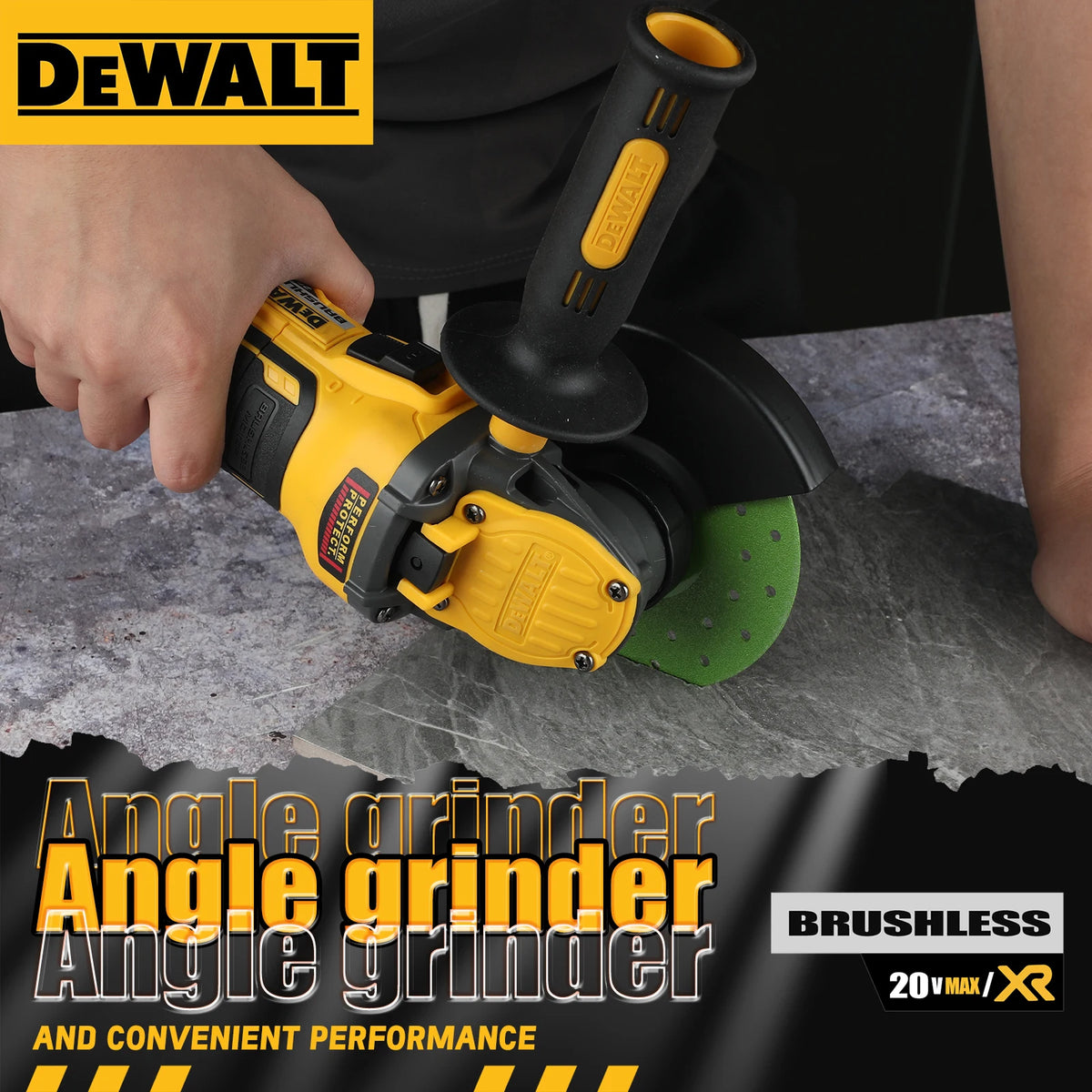 DeWalt DCG409 20V Brushless Flat Head Angle Grinder
