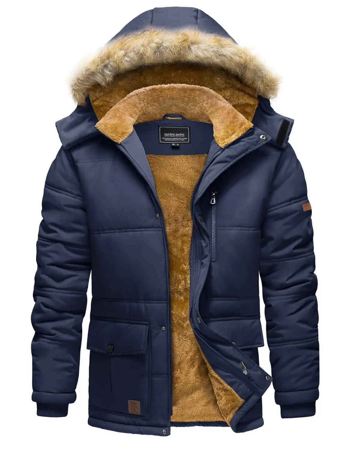 Cavva Mens Winter Parka Jacket With Removable Fleece Hood