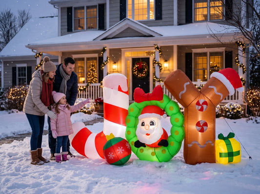 Lighted Christmas Inflatable Joy Sign Outdoor Holiday Yard Decoration