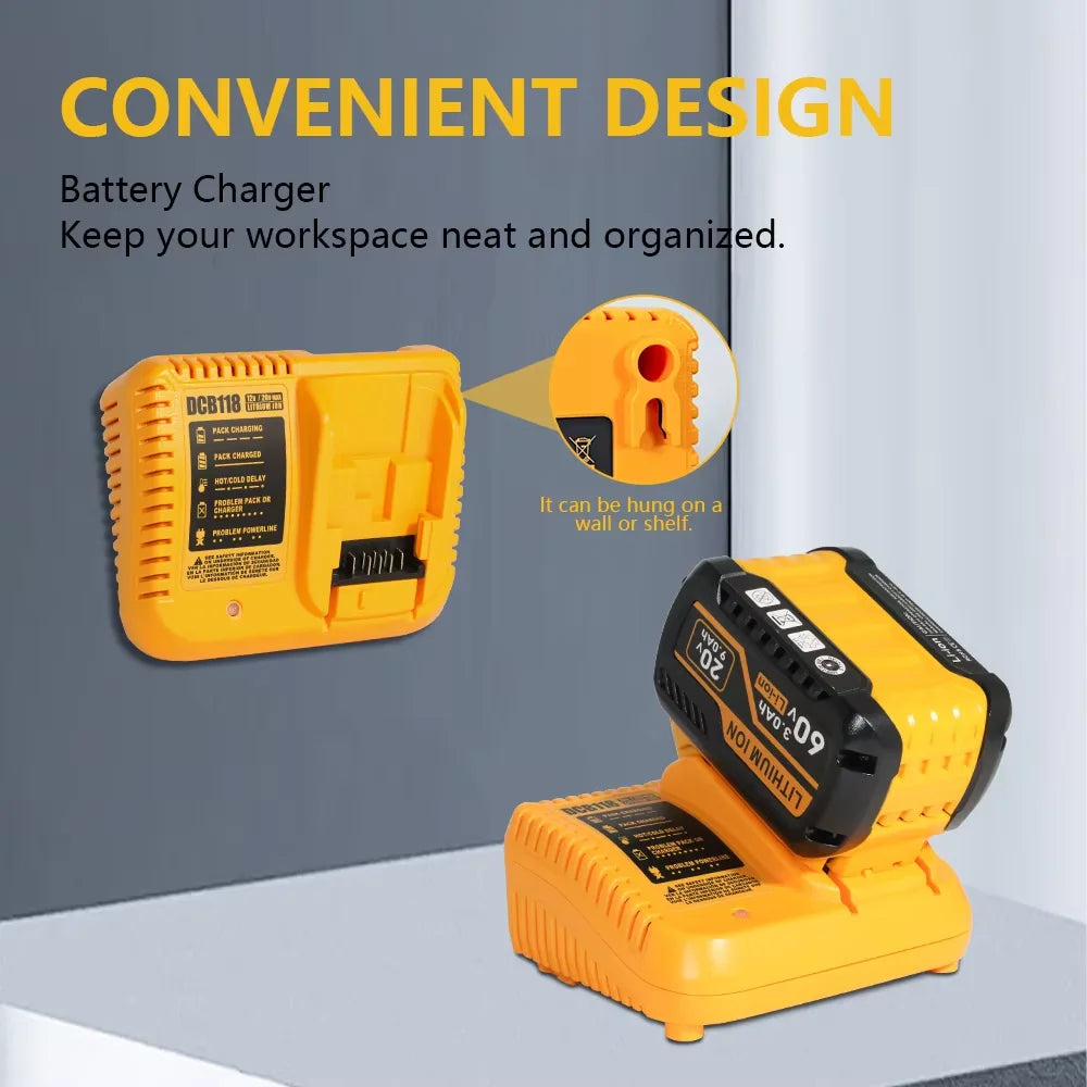 Replacement Battery Compatible Dewalt Dcb612 60v Max Cordless Power Tools