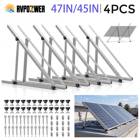 Rvpozwer Adjustable Solar Panel Bracket Aluminum For RV Boat Roof