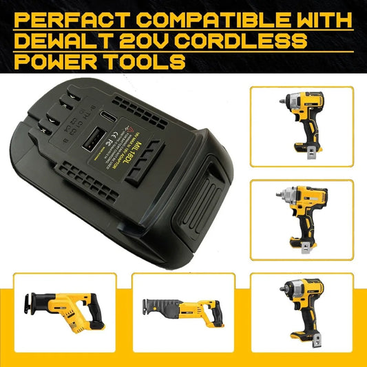 XMSJ Milwaukee To Dewalt 20V Lithium Battery Adapter Converter