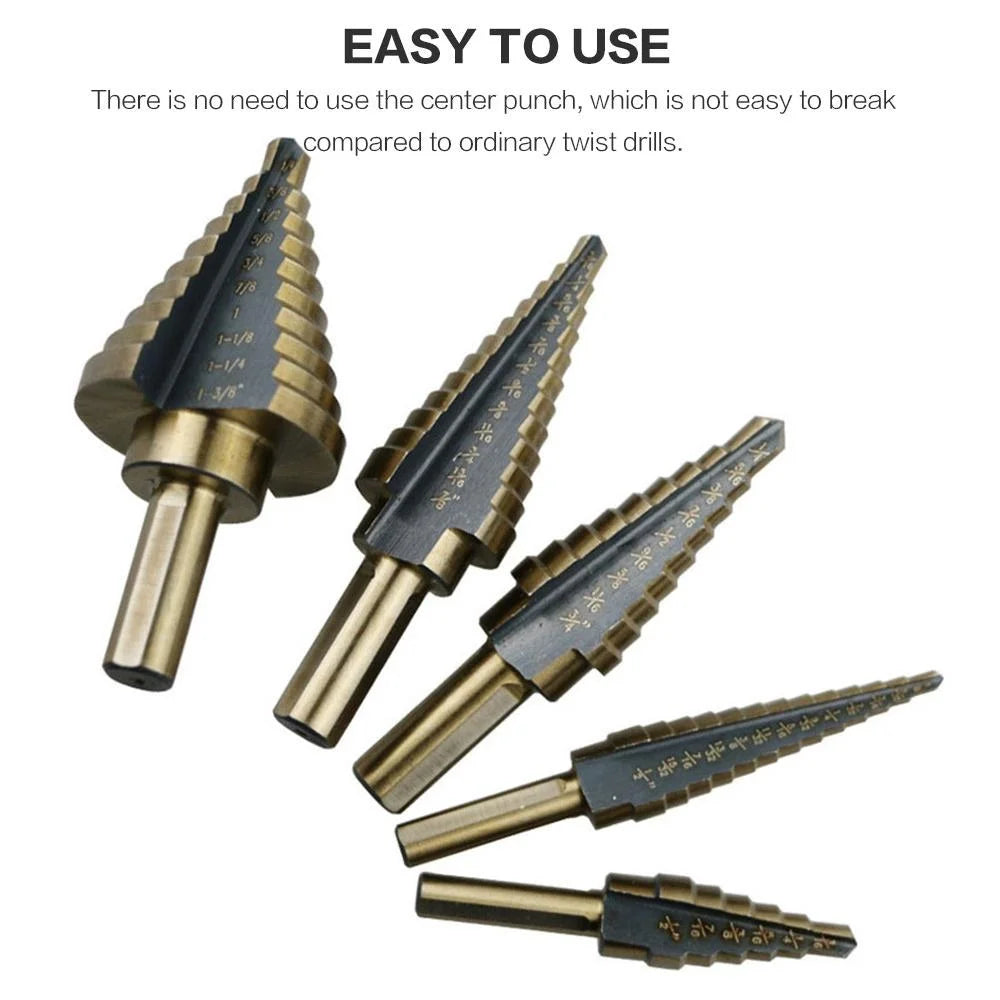 Stonego Step Drill Bit Set For Precision Metal And Woodwork