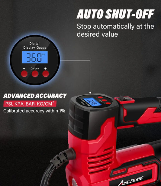 SHXI Portable Air Compressor Tire Inflator 20V Cordless Pump