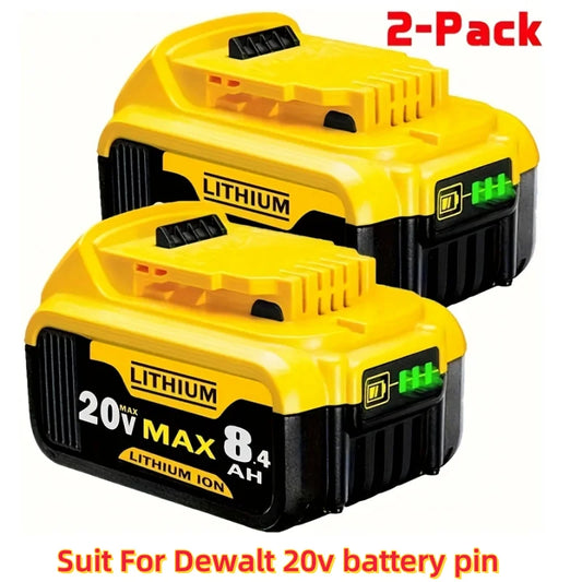 Dewalt Compatible 20V 8.4Ah Battery Replacement For DCB205 DCB206 Hand Drill Power Tools Model