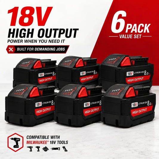 Milwaukee M18 Compatible 8Ah Lithium Ion Rechargeable Battery Power Tool