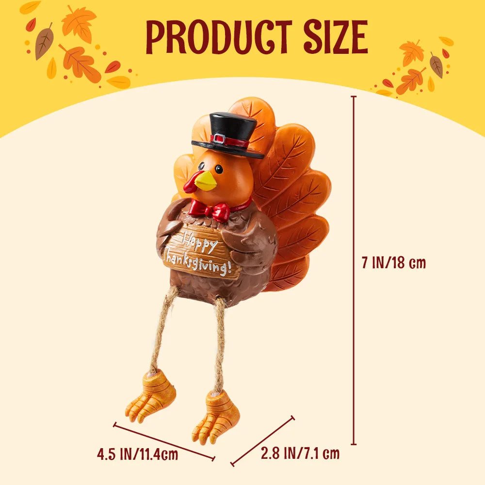 Joyfy Thanksgiving Turkey Resin Figurine Tabletop Centerpiece Decor