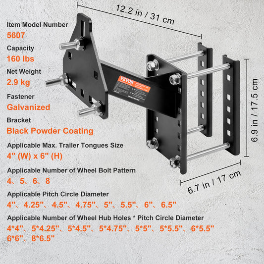 SucceBuy Spare Tire Carrier For Trailers With Mounting Bracket