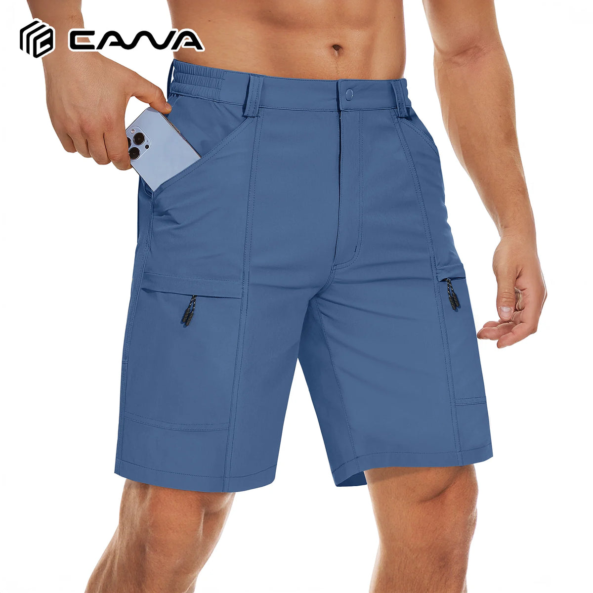 Men's Waterproof Cargo Shorts Quick Dry Multi Pocket Hiking