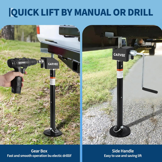 Heavy Duty RV Stabilizer Jacks Quick Lift Drill Crank Support