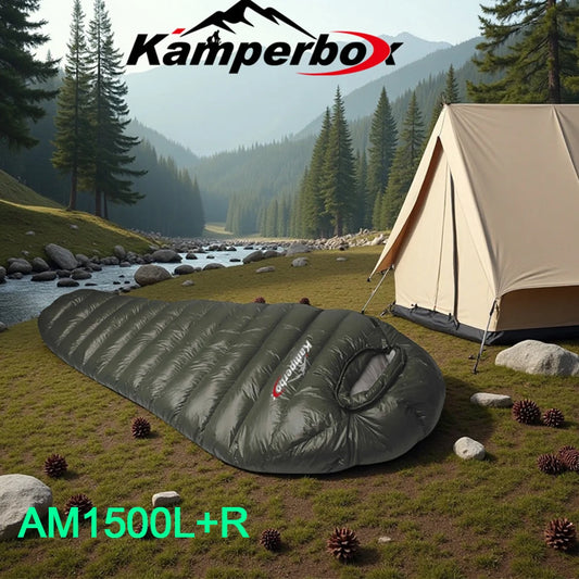 Kamperbox 1500g Duck Down Winter Sleeping Bag for Camping
