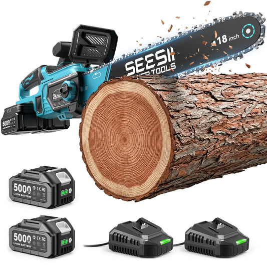 Seesii 40V Brushless Chainsaw With Automatic Oiler Electric Saw