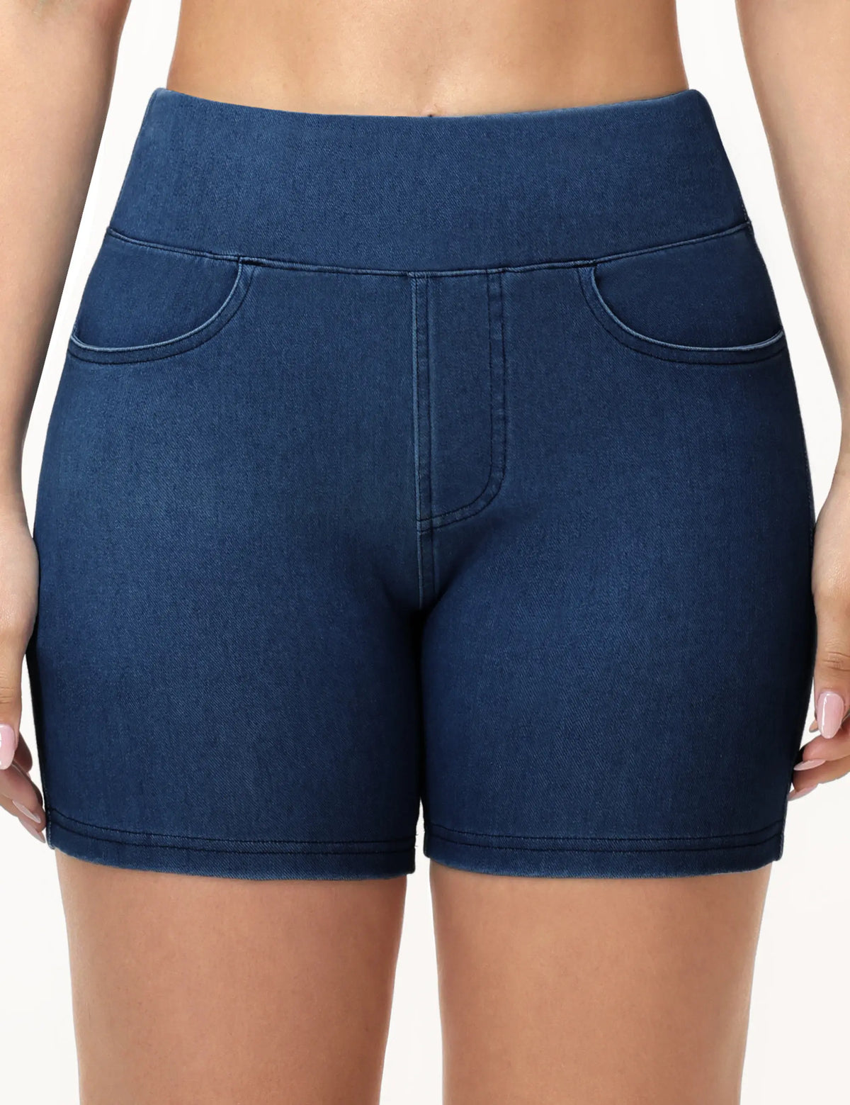The Gym People Womens High Waisted Cotton Stretch Denim Shorts