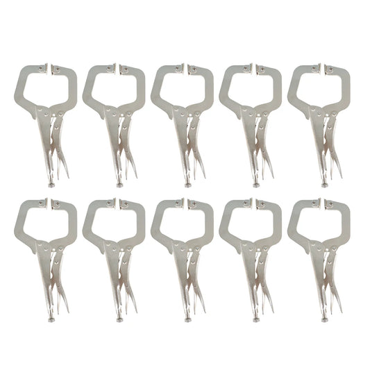 10 Piece Locking C-Clamp Pliers Heavy Duty Stainless Steel