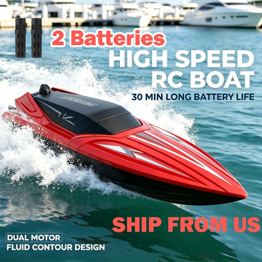 Conusea RC Speedboat Remote Control Electric Rechargeable Toy Boat