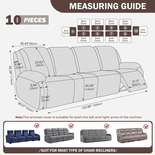 Diamond Recliner Sofa Covers Stretch Fit Washable Soft Slipcover