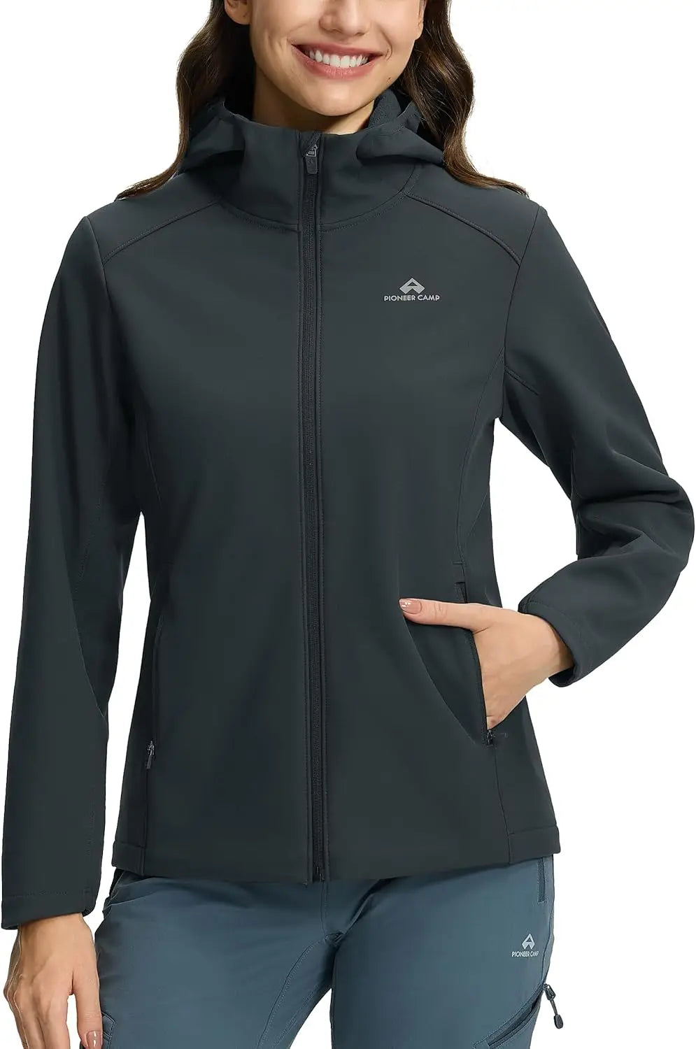 Pioneer Camp Women Softshell Jacket Fleece Lined Waterproof Hooded Windbreaker