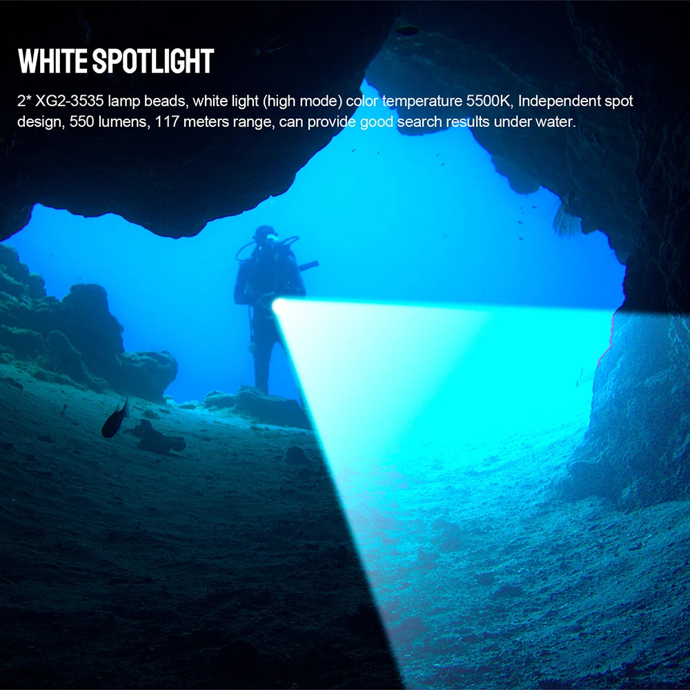 TrustFire 2350 Lumen Rechargeable LED Diving Flashlight For Scuba Photography