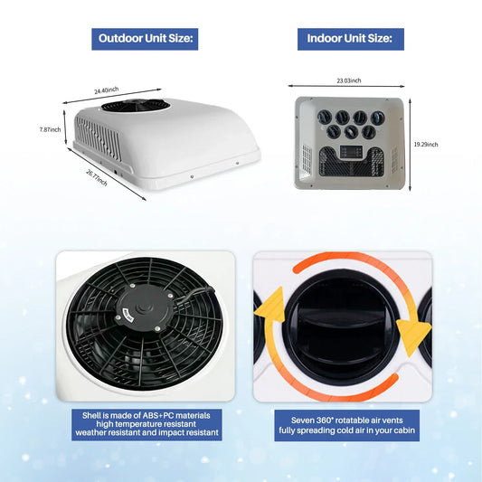 Treeligo 12V 24V Rooftop Air Conditioner For Campers And Trucks