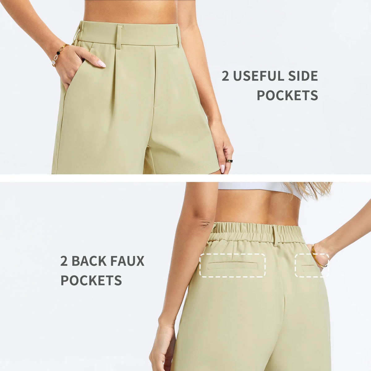 The Gym People Women Elastic Waist Shorts With Pockets