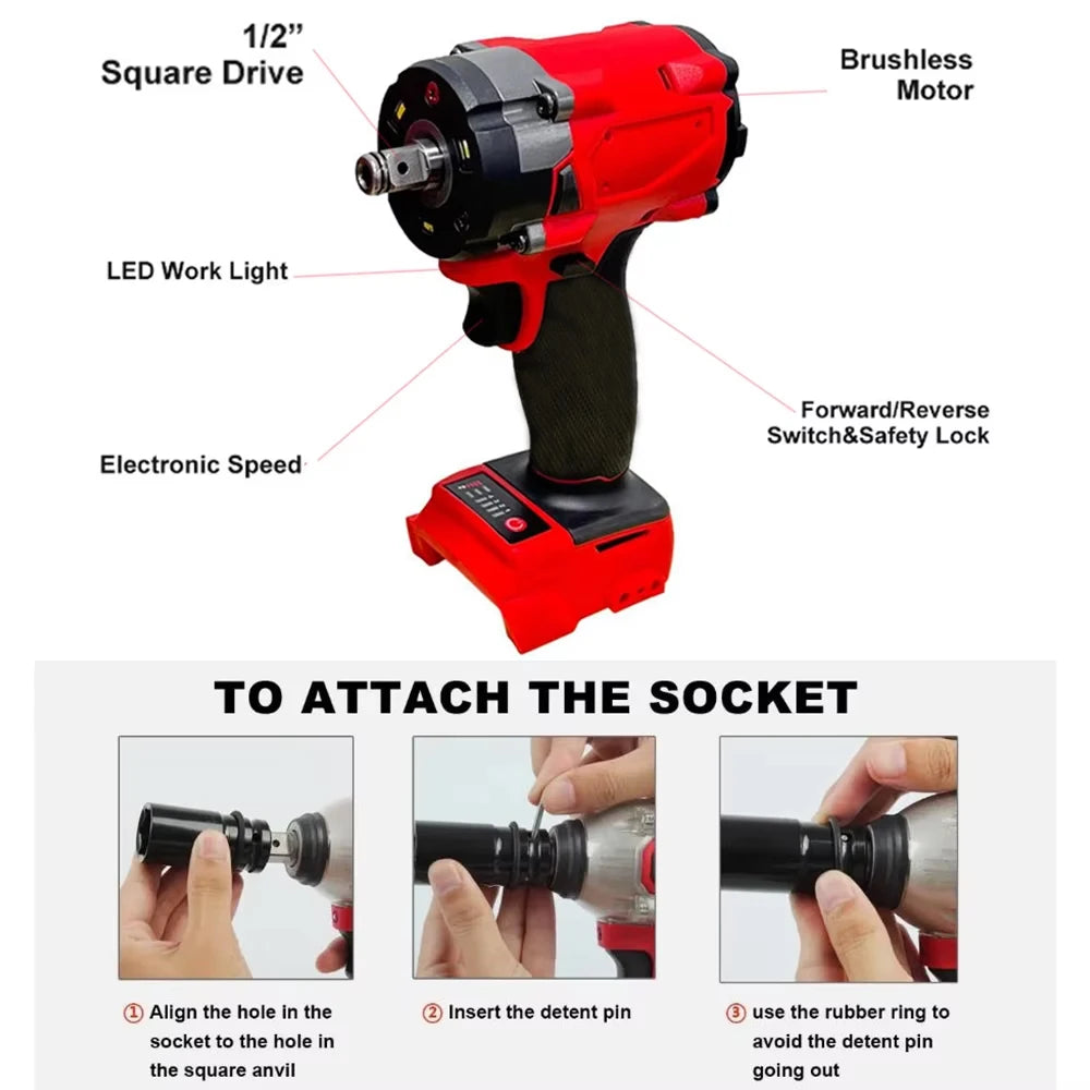 4-Speed Brushless Cordless Impact Wrench, 1/2-Inch Drive, Tool Only