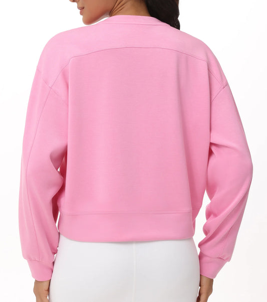 The Gym People Women Cropped Pullover Sweatshirt With Long Sleeves