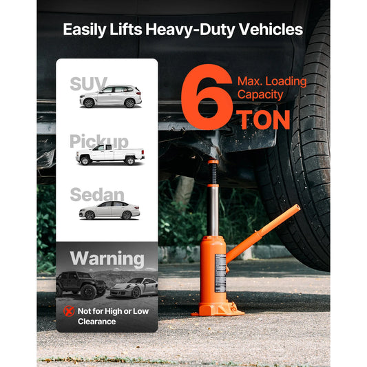 SucceBuy Heavy Duty Hydraulic Bottle Jack For Car Auto Repair