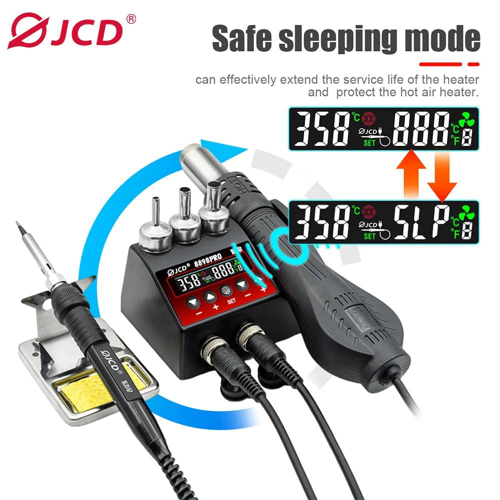 JCD 8586D Dual Display SMD Soldering Hot Air Rework Station