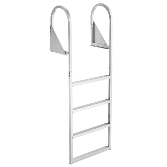 SucceBuy Aluminum Flip Up Marine Dock Ladder With Non Slip Steps