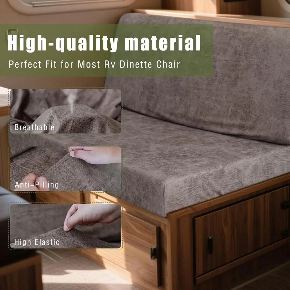 Premium Faux Leather RV Camper Dinette Cushion Covers