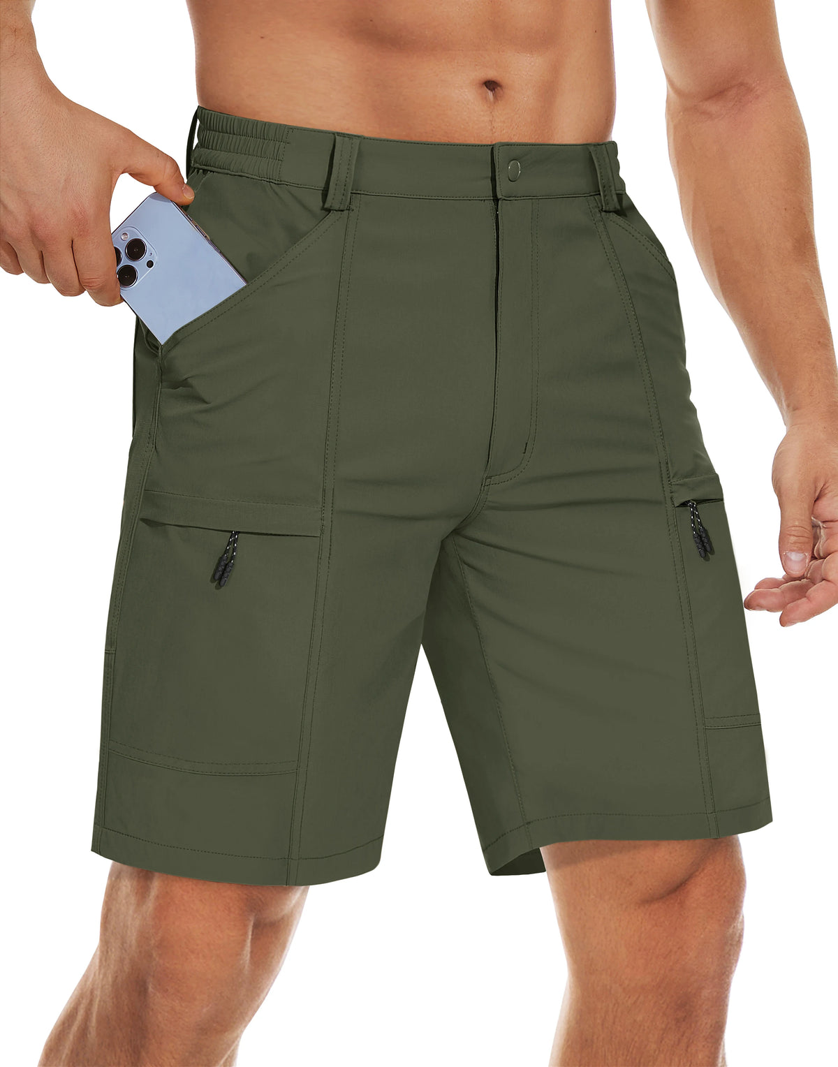 Men's Waterproof Cargo Shorts Quick Dry Multi Pocket Hiking