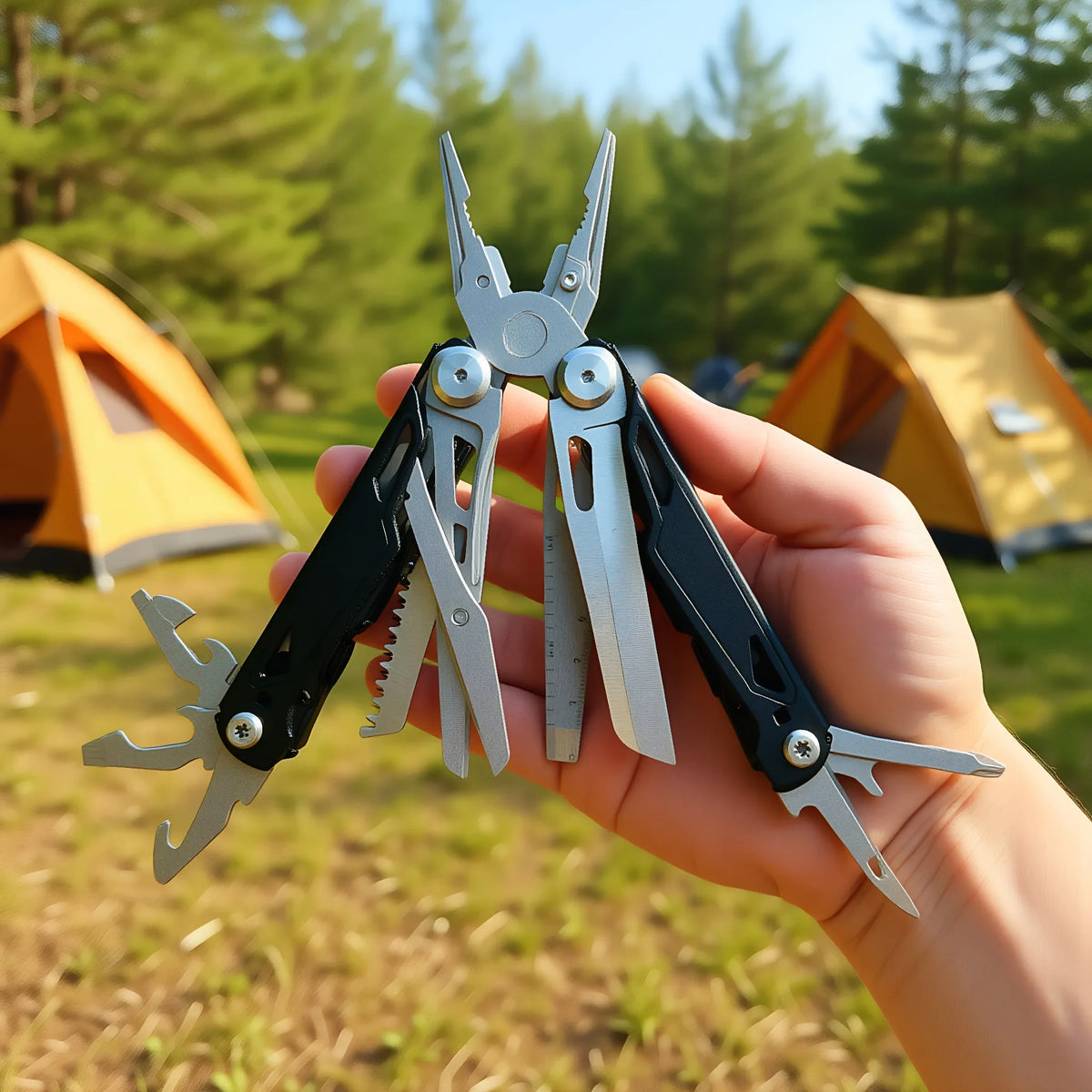 Stainless Steel Multitool Pliers With Saw Screwdriver And Scissors