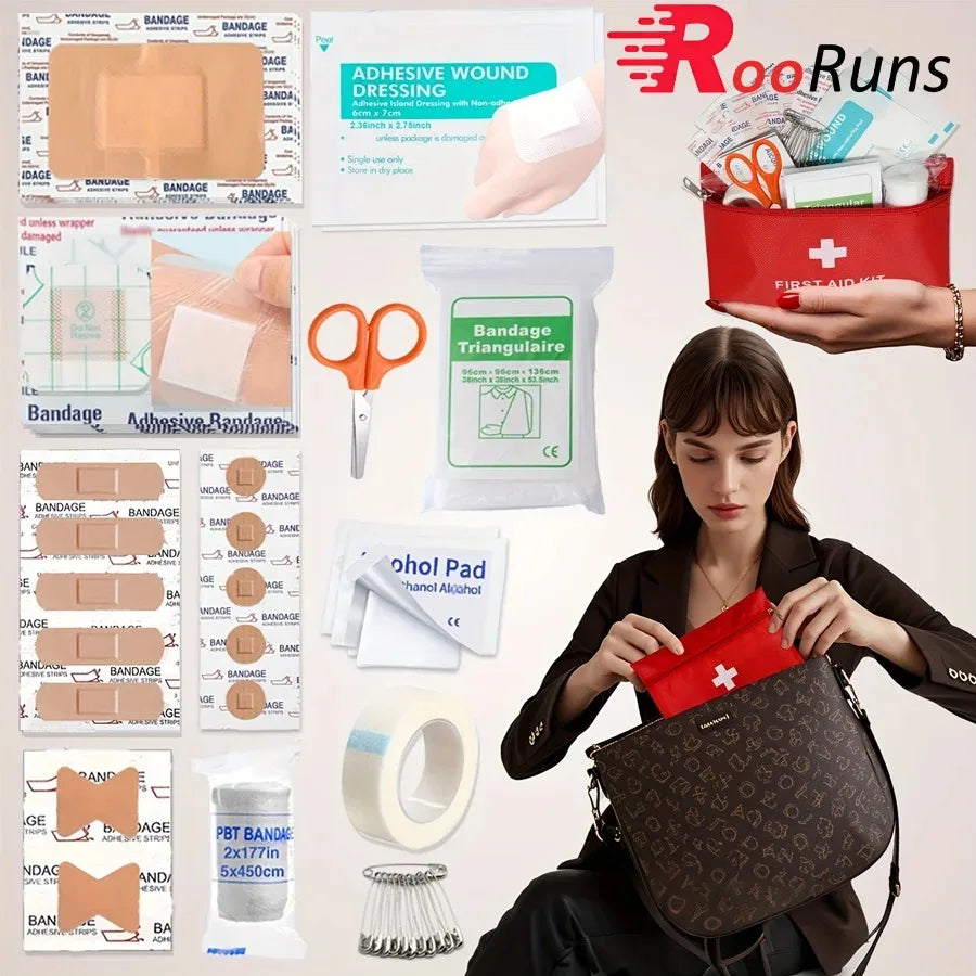 70-Piece Portable First Aid Kit for Travel and Camping