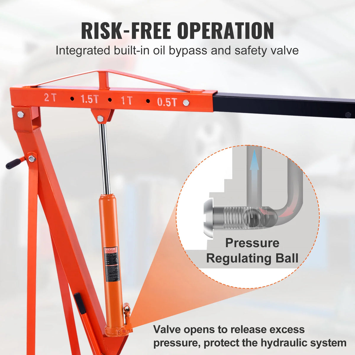 SucceBuy Hydraulic Long Ram Cylinder Engine Hoist Jack