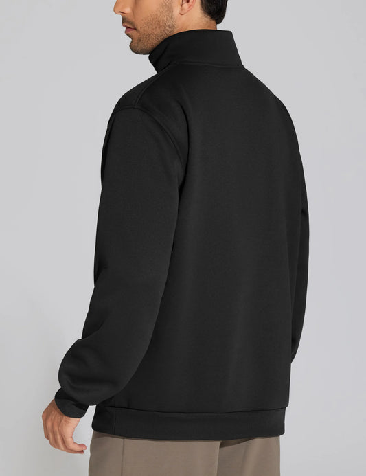 The Gym People Men Long Sleeve Half Zip Fleece Sweatshirt