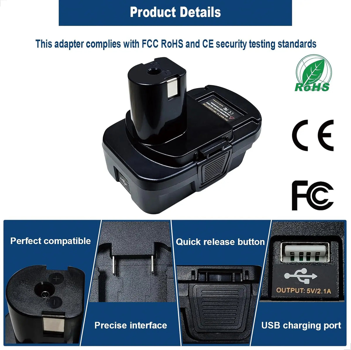 XMSJ Battery Adapter Converter With USB Support For Ryobi Batteries